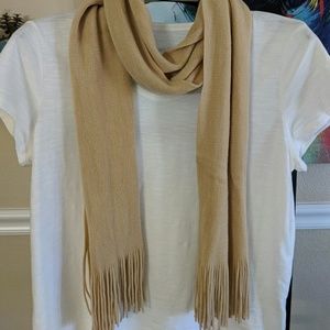 Latte Color Fringe Scarf